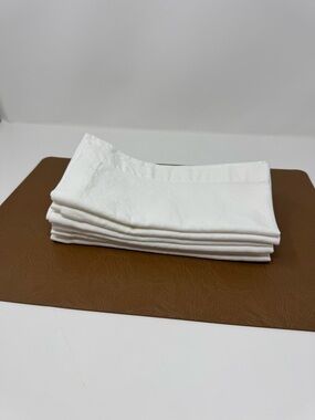Restoration Hardware 100% Cotton Table Napkins White Set of 6, Washed Unused